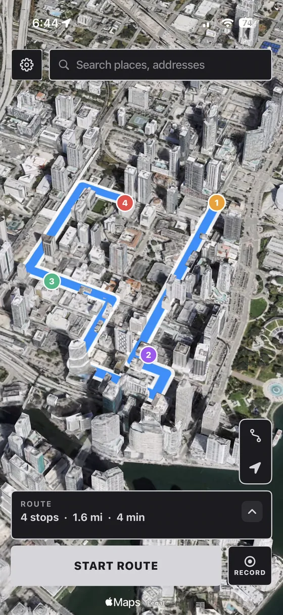 PinDrift running a route. The comparison above is the honest version, including the rows we lose.